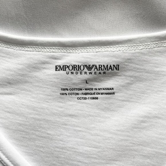 NWOT EMPORIO ARMANI UNDERWEAR MEN'S BASIC V-NECK T-SHIRT IN WHITE - L - Picture 5 of 8